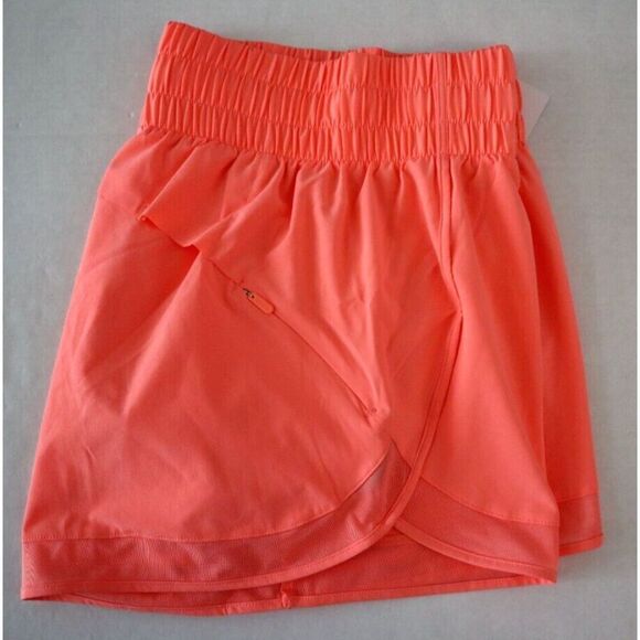 Athleta 988238052 Women's Sz 2XS Coral/Orange High Rise Mesh Racer Run 3” Shorts - Picture 9 of 11